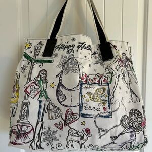 Brighton White and Black Graphic Tote